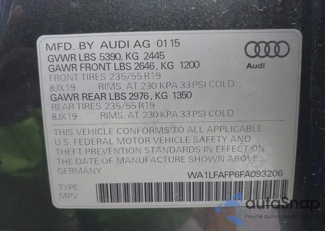 WA1LFAFP6FA093206: 38644898