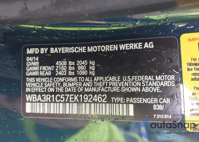 WBA3R1C57EK192462: 38658729