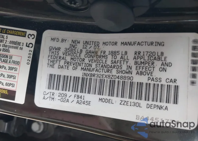 1NXBR32EX8Z048890: 38659578