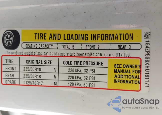 1G4ZP5SSXHU181171: 38662524