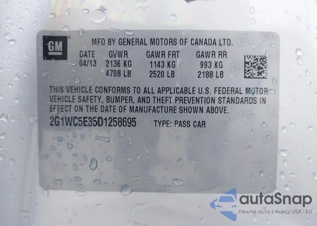 2G1WC5E35D1258695: 38662930