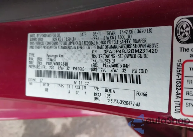 3FADP4BJ2BM231420: 38664458