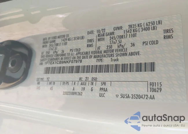 1FTEX1CB9NKF07978: 38671003