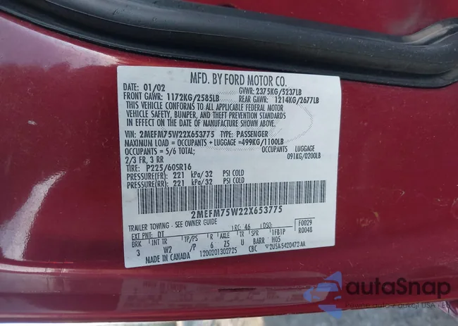 2MEFM75W22X653775: 38687651