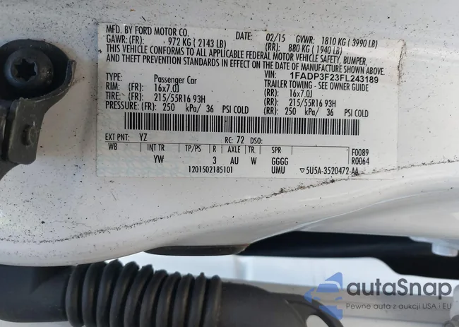 1FADP3F23FL243189: 38692155