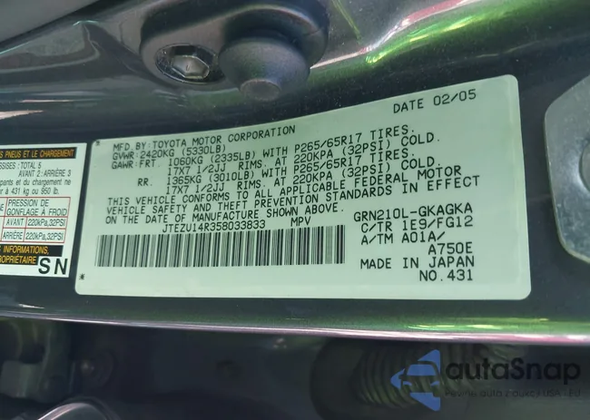 JTEZU14R358033833: 38705019