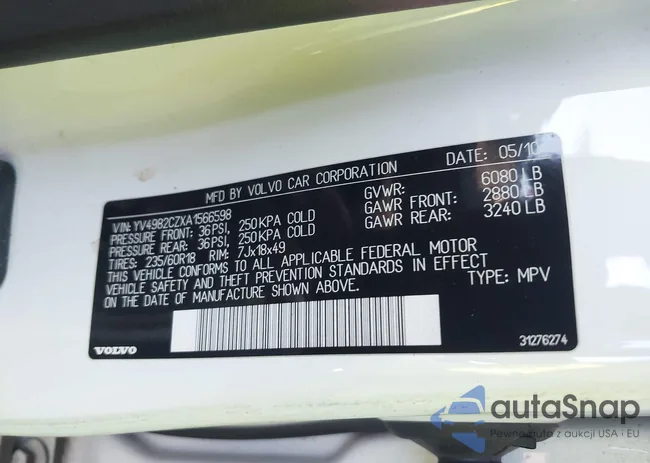 YV4982CZXA1566598: 38709214