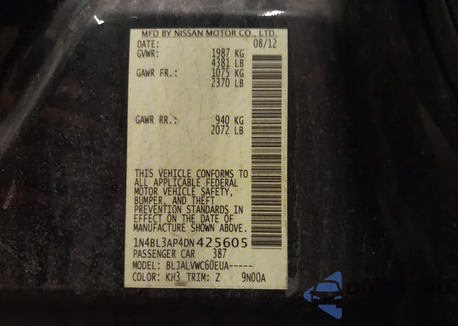 1N4BL3AP4DN425605: 38715510