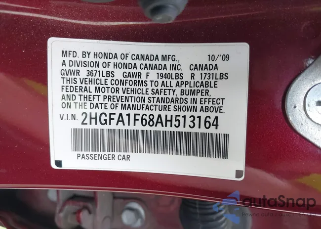 2HGFA1F68AH513164: 38718217