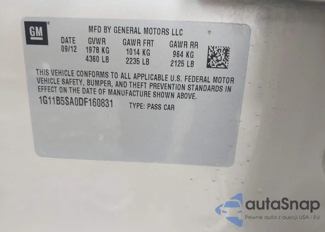 1G11B5SA0DF160831: 38722427