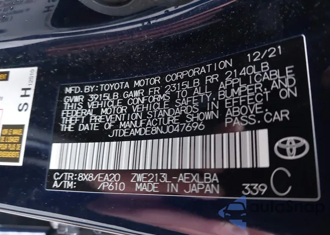 JTDEAMDE8NJ047696: 38722513