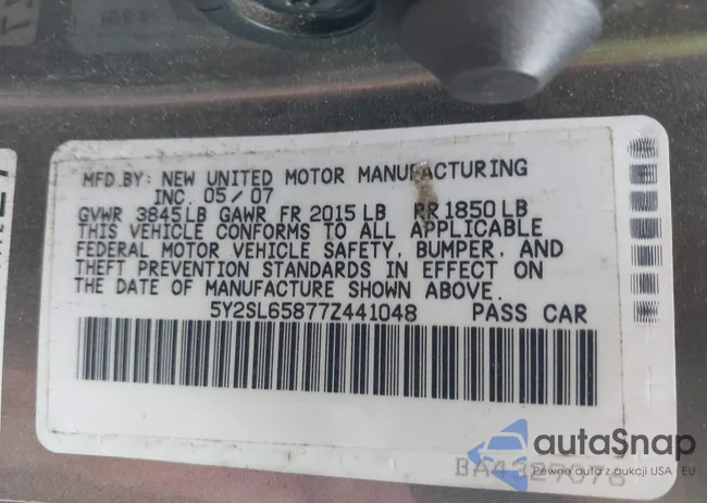 5Y2SL65877Z441048: 38728099