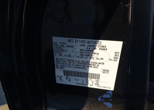 1FMCU94155KB84982: 38732111