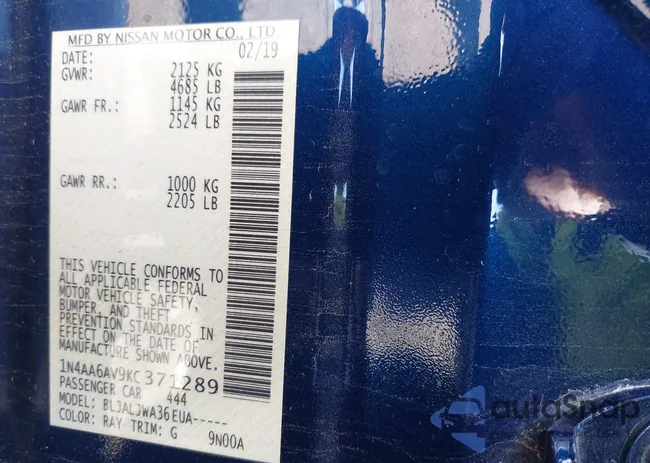 1N4AA6AV9KC371289: 38746827