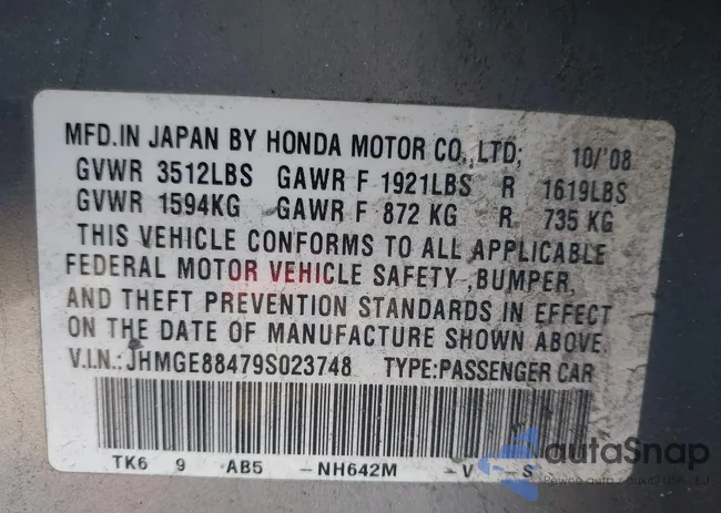 JHMGE88479S023748: 38750079