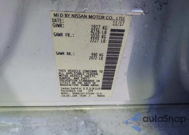 1N4AL3AP4JC151910: 38751652