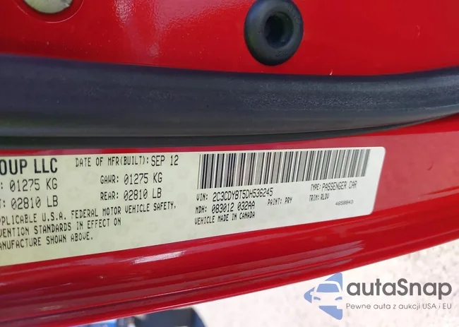 2C3CDYBT5DH536245: 38763926