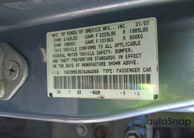 1HGCM56367A084069: 38773606