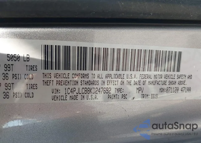 1C4PJLCB8KD247692: 38798261