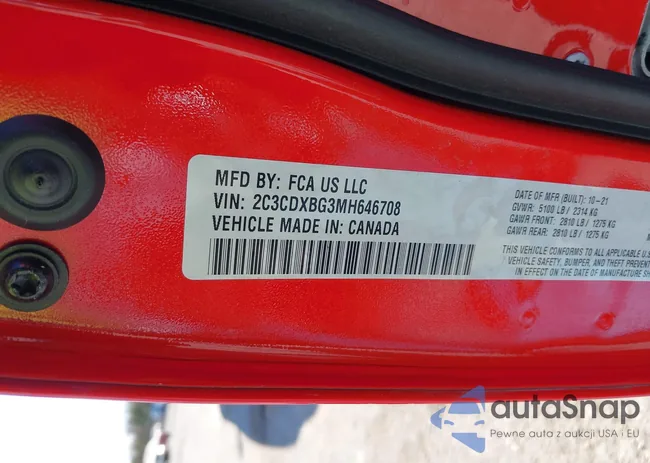 2C3CDXBG3MH646708: 38804705