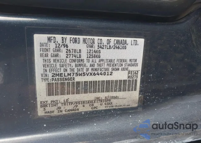 2MELM75W5VX644012: 38806005