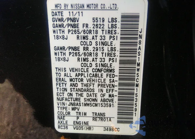 JN8AS1MW5CM153591: 38807962