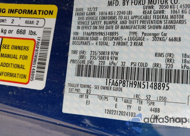 1FA6P8TH9N5148895: 38824725