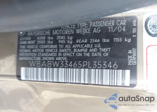 WBABW33465PL35346: 38826087