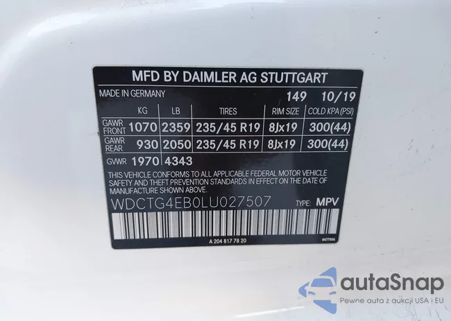 WDCTG4EB0LU027507: 38827118