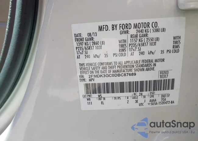 2FMDK3GC0DBC87689: 38829261