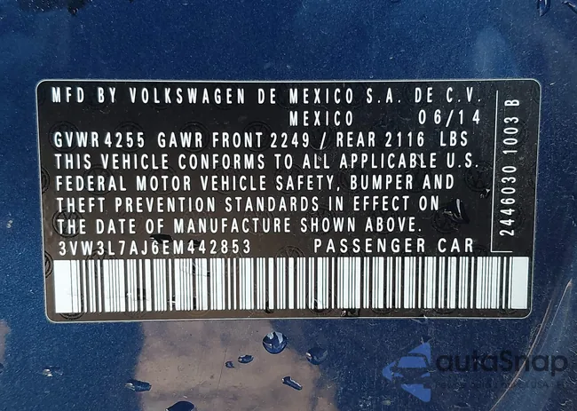 3VW3L7AJ6EM442853: 38840600