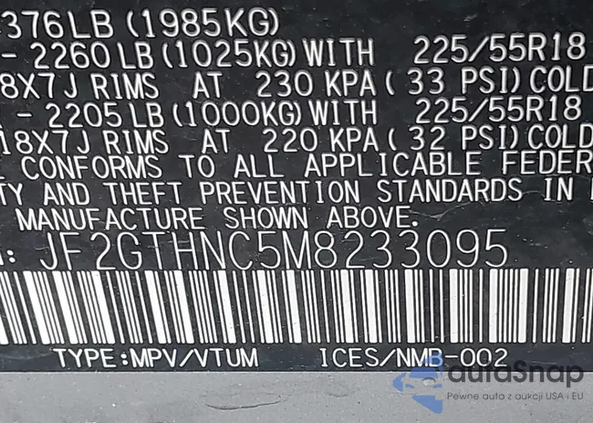 JF2GTHNC5M8233095: 38842210