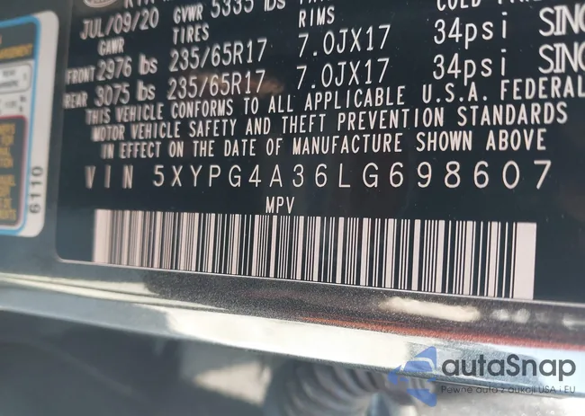 5XYPG4A36LG698607: 38851329