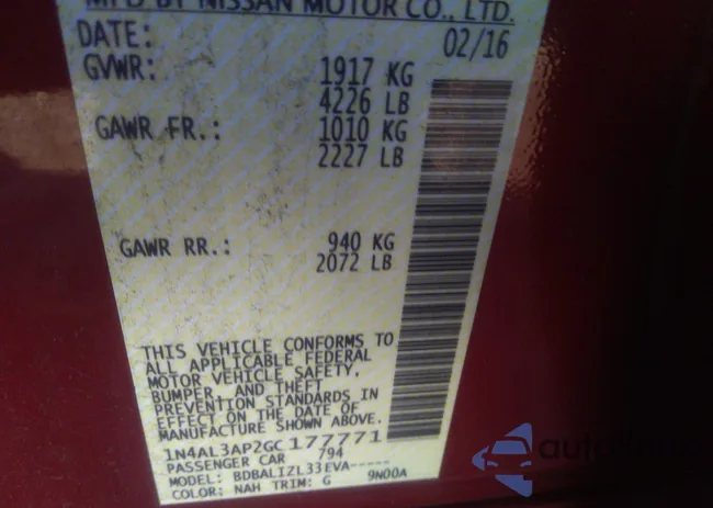 1N4AL3AP2GC177771: 38863249