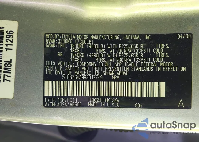 5TDBY64A98S017749: 38865153