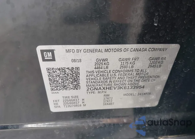 2GNAXHEV3K6133954: 38873209