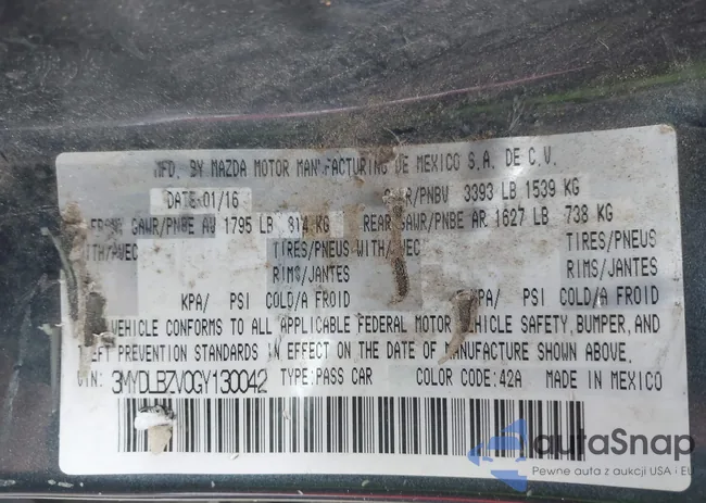 3MYDLBZV0GY130042: 38878128