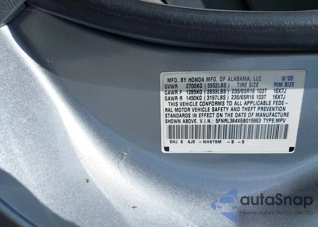 5FNRL384X6B015963: 38881208