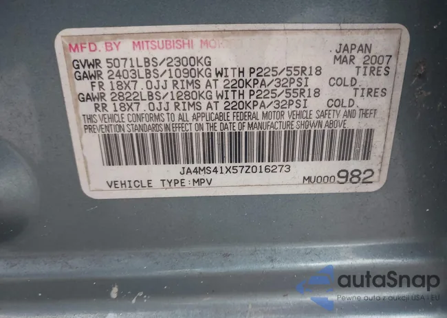 JA4MS41X57Z016273: 38897236