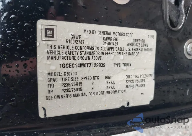 1GCEC14M0TZ129839: 38899697