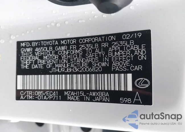 JTHU9JBH3K2006820: 38904960