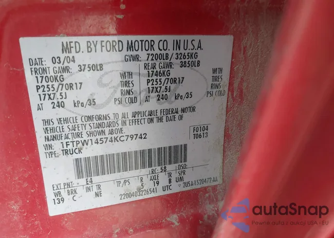 1FTPW14574KC79742: 38907178