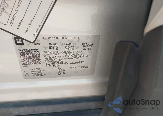 1GNEVMKW7KJ166875: 39913336