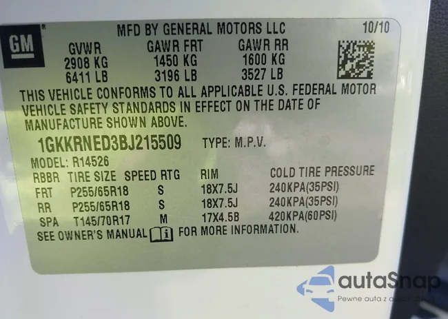 1GKKRNED3BJ215509: 39915531