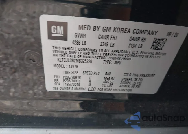 KL7CJLSB2MB325220: 39923421