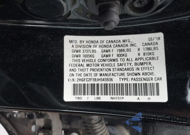 2HGFC2F59JH545936: 39925028