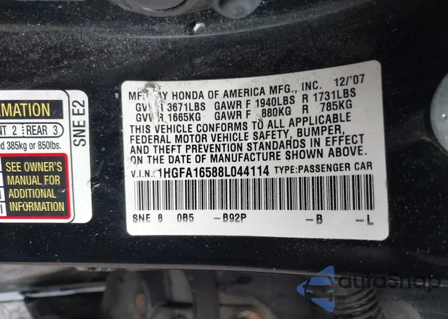 1HGFA16588L044114: 39925616