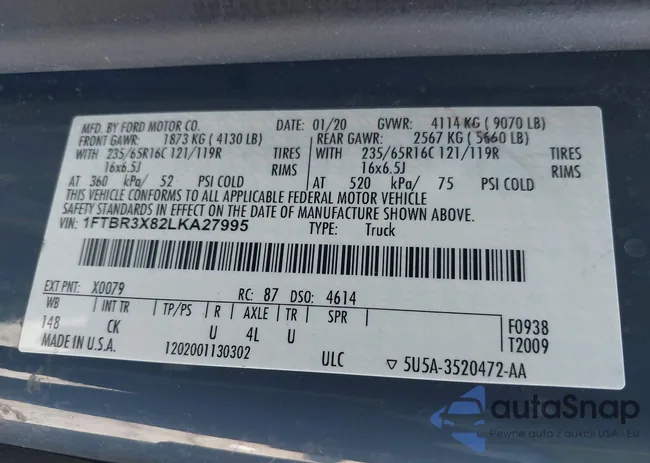 1FTBR3X82LKA27995: 39929618