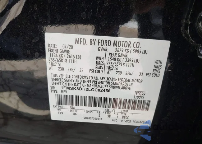 1FMSK8DH2LGC82456: 39929041