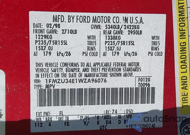 1FMZU34E1WZA96076: 39931997